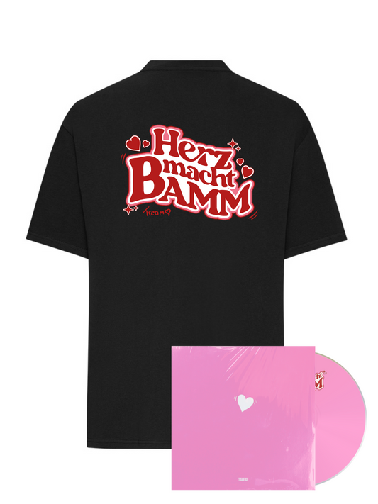 HERZ MACHT BAMM - T-Shirt & CD Bundle (Schwarz)